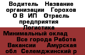 Водитель › Название организации ­ Горохов О.В, ИП › Отрасль предприятия ­ Логистика › Минимальный оклад ­ 27 500 - Все города Работа » Вакансии   . Амурская обл.,Селемджинский р-н